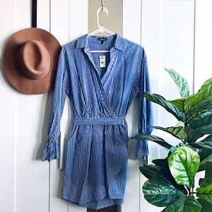 NWT • EXPRESS • Business Casual Striped/Wrap Dress